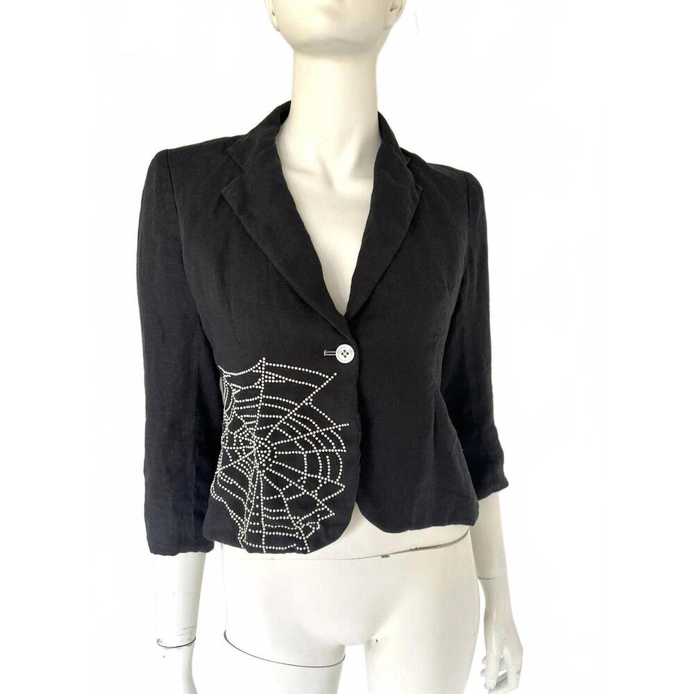 NEW LIBERTINE women's spider webs blazer in black